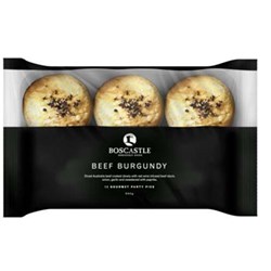BOCASTLE BEEF BURGUNDY PARTY PIES 48 X 55GM