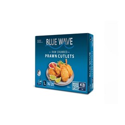 BLUE WAVE 16/20 CRUMBED RAW PRAWN CUTLET 1KG