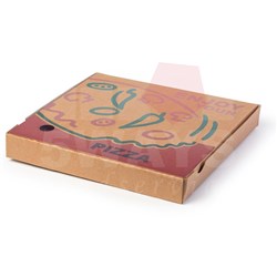 ENJOY 9" PIZZA BOX BROWN FLAT 50's