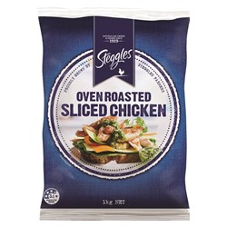 STEGGLES SKIN ON SLICED F/FLOW CHICKEN 1KG