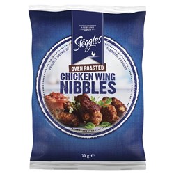 STEGGLES OVEN ROASTED WING NIBBLES 1KG (NIBBLES)