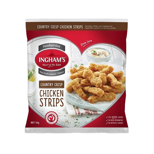 INGHAM COUNTRY STYLE CHICKEN STRIP 1KG